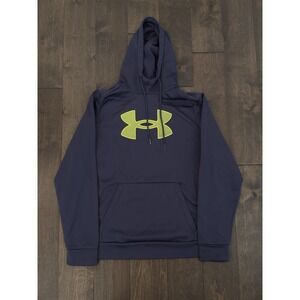 Under Armour Men's Hooded Fleece Pullover Hoodie Navy Blue Loose Fit Size Medium